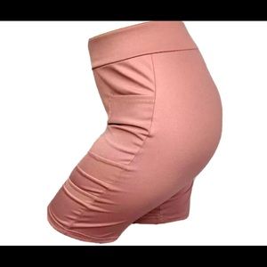 Pink workout shorts phone pocket casual runners yoga biking mom shorts